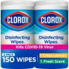 Clorox Disinfecting Wipes Value Pack, Bleach Free Cleaning Wipes, 75 Count Each, Pack of 2