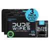 DUDE Wipes Flushable Wipes, Unscented XL On-The-Go Wet Wipes, 15 Count, 3 Pack