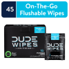 DUDE Wipes Flushable Wipes, Unscented XL On-The-Go Wet Wipes, 15 Count, 3 Pack