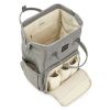 Modernism Adjustable Shoulder Straps Organizer pockets Insulated Bottle Storage Wet Wipes Pocket Backpack Diaper Bag, Gray